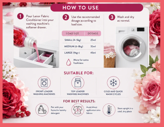 Lenor Fabric Conditioner 194 Washes, Jasmine & Red Berries